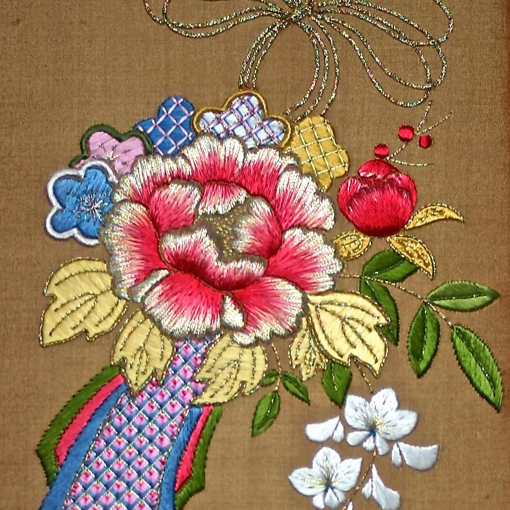 Silk and Metal Thread Embroidery